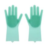 2 Guantes Silicona Esponja Lavaplatos Mascota Gato-Perro