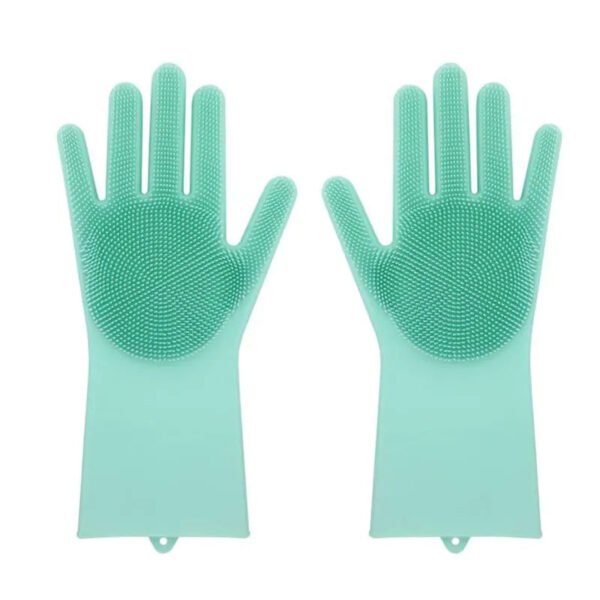 2 Guantes Silicona Esponja Lavaplatos Mascota Gato-Perro