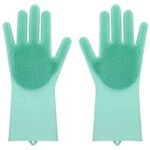 2 Guantes Silicona Esponja Lavaplatos Mascota Gato-Perro